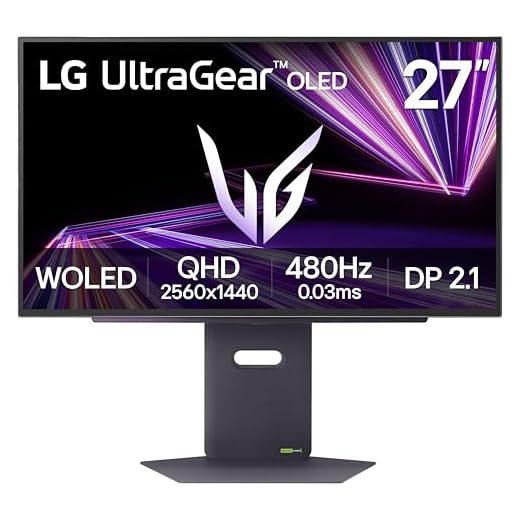 LG 27GX790A-B 27-inch Ultragear OLED Gaming Monitor QHD 1440p 480Hz, 0.03ms, DisplayPort 2.1, True Black 400, NVIDIA G-Sync, AMD FreeSync Premium Pro, HDMI, USB, Tilt/Height/Swivel/Pivot Stand, Black