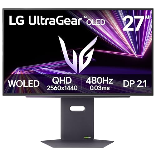 Image of LG 27GX790A-B 27-inch Ultragear OLED Gaming Monitor QHD 1440p 480Hz, 0.03ms, DisplayPort 2.1, True Black 400, NVIDIA G-Sync, AMD FreeSync Premium Pro, HDMI, USB, Tilt /Height /Swivel /Pivot Stand, Black