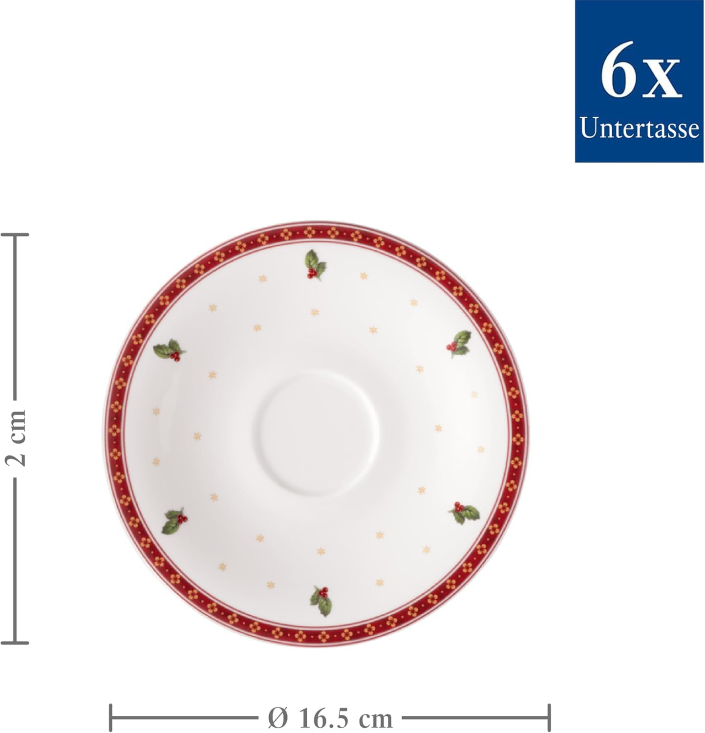 Villeroy & Boch – Toy's Delight Specials Kaffee-Untertassen 6er Set Weiß, Untertassen, Kaffeuntertassen Weihnachten, Geschirr, Weihnachtsgeschirr Toys, Premium Porzellan