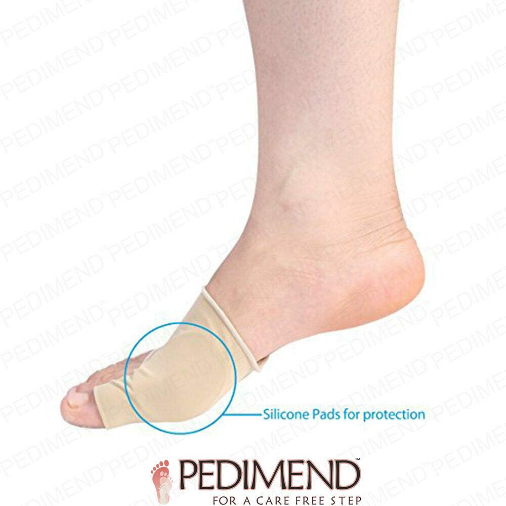 Pedimend - 2 paia di cuscinetti per alleviare il dolore, per alluce valgo, protezione per le dita dei piedi, separatore in gel per il piede, correttore per alluce valgo, cuscinetto in gel per artrite