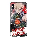 XZJUL Mon Héros Academia Katsuki Cas pour Iphone,Japon Anime Manga Cool Iphonex 7 8 11pro Coquille De Verre Trempé pour Anime Fans-a Iphone 7/8