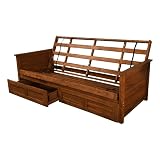 Kodiak Furniture Lexington Weathered Brown Finish Futon Frame with Drawers