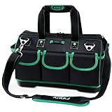 AIRAJ 16'' Heavy Duty Tool Bag,1680D Fabric Waterproof Tool Bags for Men,Wide Mouth Tool Tote Bag...
