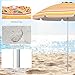 HAPPYGRILL 6.5 FT Beach Umbrella with Sand Anchor, Portable Outdoor Sunshade with Push Button Tilt, Sun Protection, Carrying Bag, Vented Canopy, Patio Parasol for Garden Pool Backyard (Yellow)