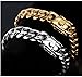 18K gold men's Cuban fashion dragon buckle 12mm wide bracelet, hip-hop trend bracelet, men's tennis bracelet gift (18K White Gold, 7.5 inch)