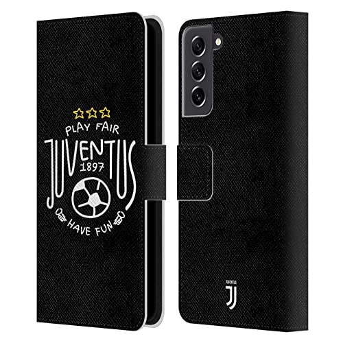 Funda oficial Juventus para Samsung S21 FE 5G con tarjetero de cuero y soporte