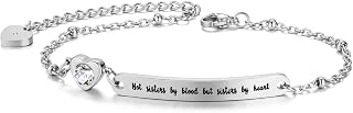 Jovivi Freundschaftsarmband BFF Armband mit Herz Anhänger Edelstahl Armband mit Gravur Freundschaftsgeschenke für Mädchen & Damen Geschenk für die beste Freundin Schwester