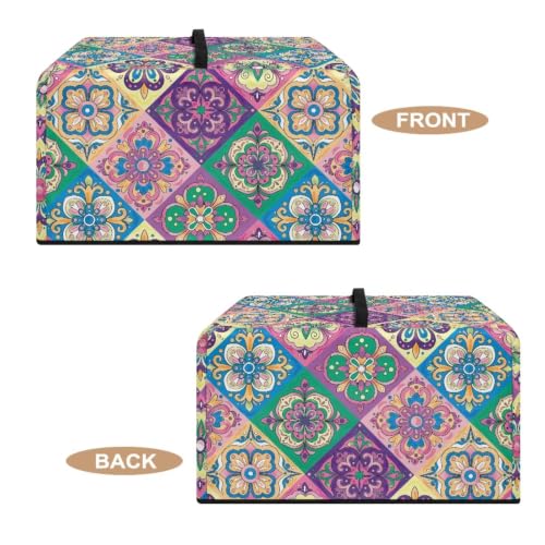 Image of Convection Oven Dustproof Cover, Washable Microwave Oven Cover Small Appliance Accessories for Kitchen Countertop, L, 20.9 x 15.7 x 12.4 Inches, Ethnic Floral