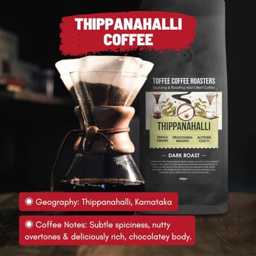 Image of Toffee Coffee Roasters | Thippanahalli Coffee | As Seen On Shark Tank | Single Origin | Arabica | Dark Roast | Notes: Nutty and Chocolaty (Home Espresso Machine, 500gm)