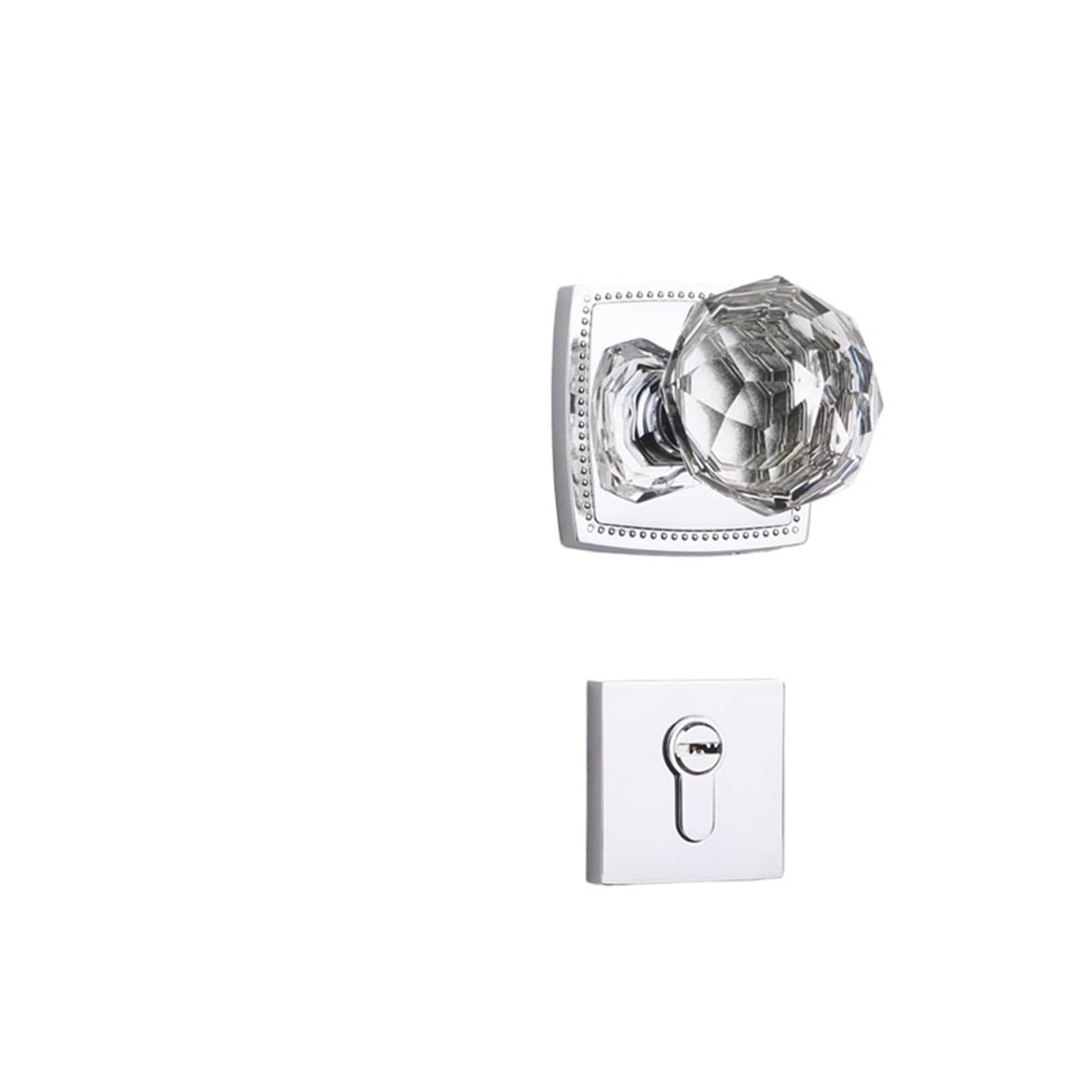 NYRXRYTCA Crystal Door Lock Ball Lock American Golden Light Luxury Indoor Door Lock Simple European Style Bedroom Silent Split Lock(193 bright chrome room door lock)