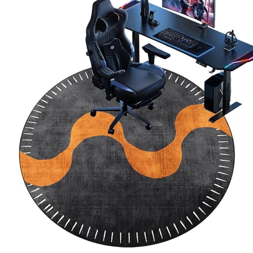 Tappetino rotondo per sedia da ufficio, 90 cm, protezione antiscivolo per sedie a rotelle, tappeto multiuso a pelo basso, per legno e pavimenti duri, essenziale per la casa e l'ufficio