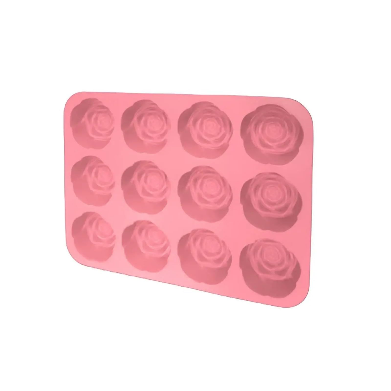Qusinfc Sturdy Food Safe Silicone Rose Flower Molds with 12 Holes Ice Cubes Rose Tray Perfect for Craft Dessert and Tender Dessert Maker