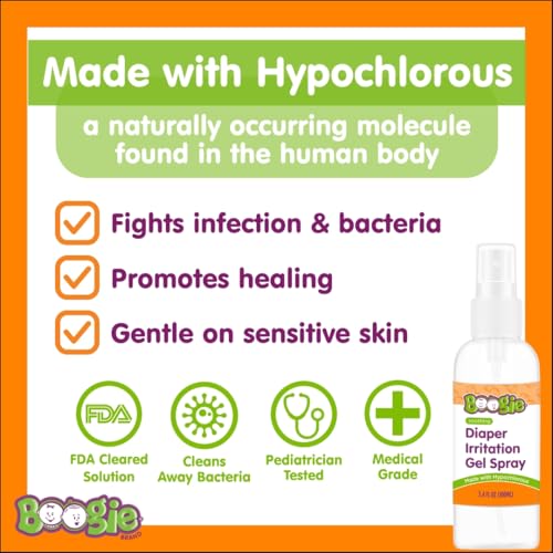 Boogie Hypochlorous Acid Diaper Irritation Gel Spray, Baby Essentials for Diaper Rash, Soothing Cleansing Spray, 3.4oz (Pack of 3) - Image 4