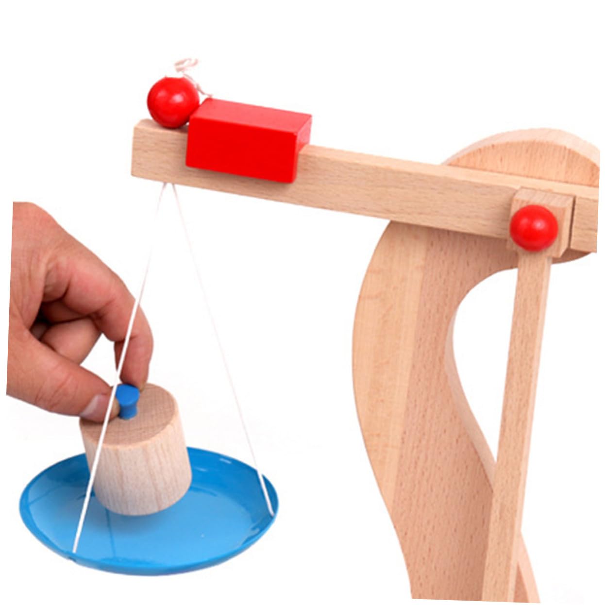 BESPORTBLE Educativo De Balanza De Madera para Niño Niña Juguete De Equilibrio Práctica y Resta Herramienta Didáctica Montessori para Edades Infantiles