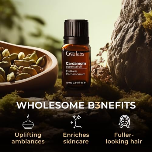 Image of Gya Labs Cardamom Essential Oil - 0.34 Fl Oz - for Hair, Skin, Diffuser, Aromatherapy & DIY Candle Making Scent