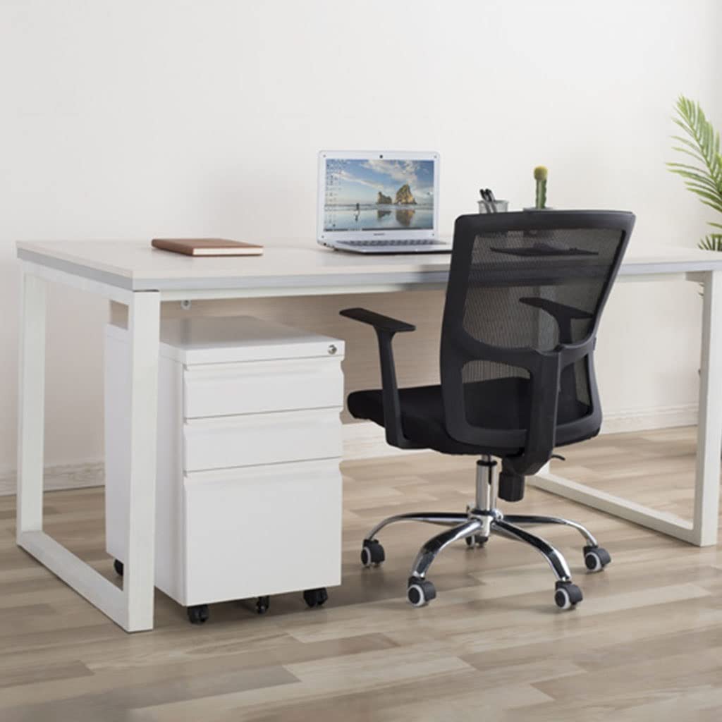 Cassettiera da Ufficio Armadietto for Ufficio Mobile in Acciaio, armadietti Laterali da Tavolo a 3 cassetti con Serrature, Armadio Mobile (Color : White, Size : 60x39x50cm/24x15x20in)