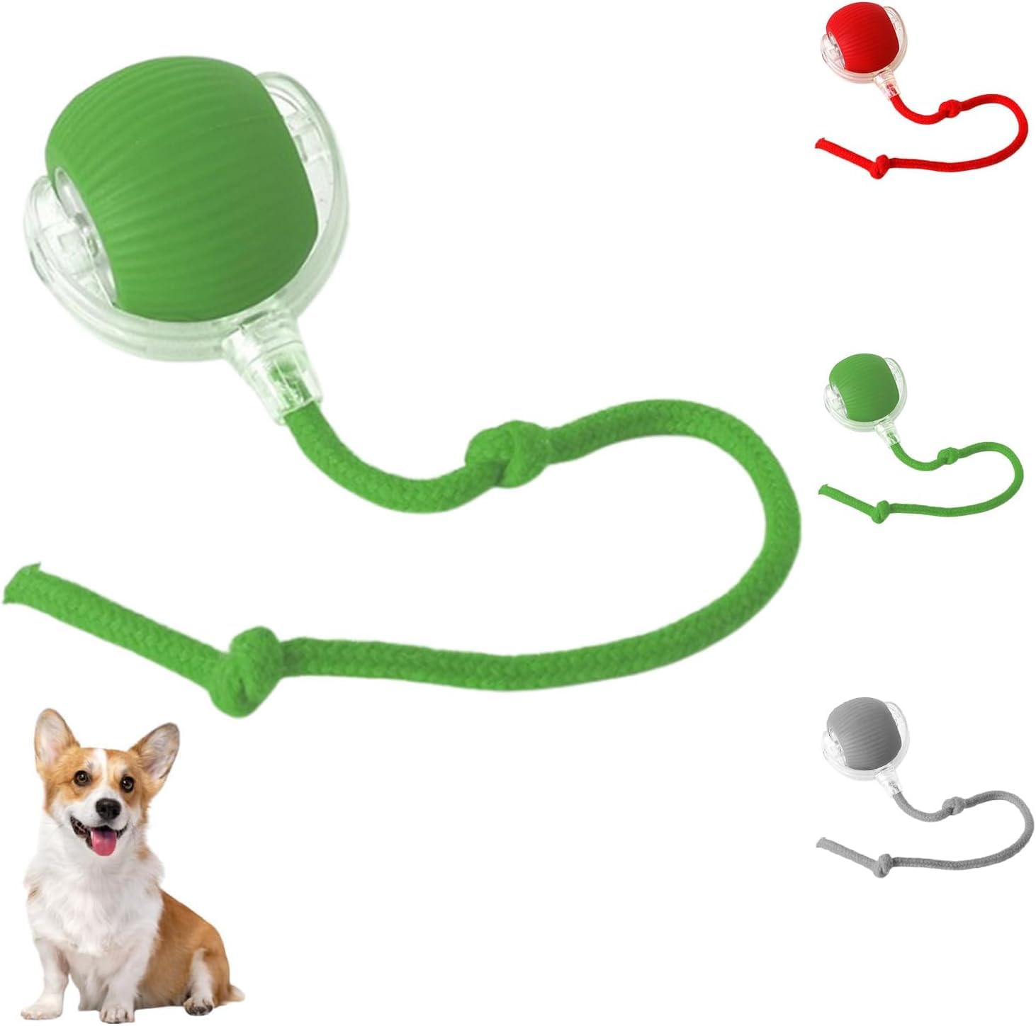 DestinyPJ Electric Dog Ball Toy, Self-Rolling Interactive Pet Ball for Dogs & Cats, 360° Automatic Self-Moving on All Surfaces (Red) (green)
