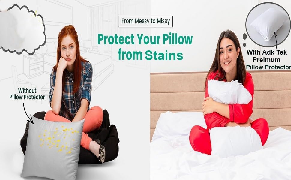 Feather Proof 4 Pack Pillow Protectors Anti Allergy 3-4 Micron Pore Size Standard 20x26 Inches Premium Cotton Blend Tight Weave Non Noisy Zippered Covers Breathable Non Crinky - Image 7