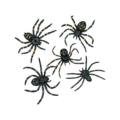 Stretchable Spiders (12 pieces) Halloween Party Supplies, Spooky & Fun Gag Gifts, Seasonal Home Decor