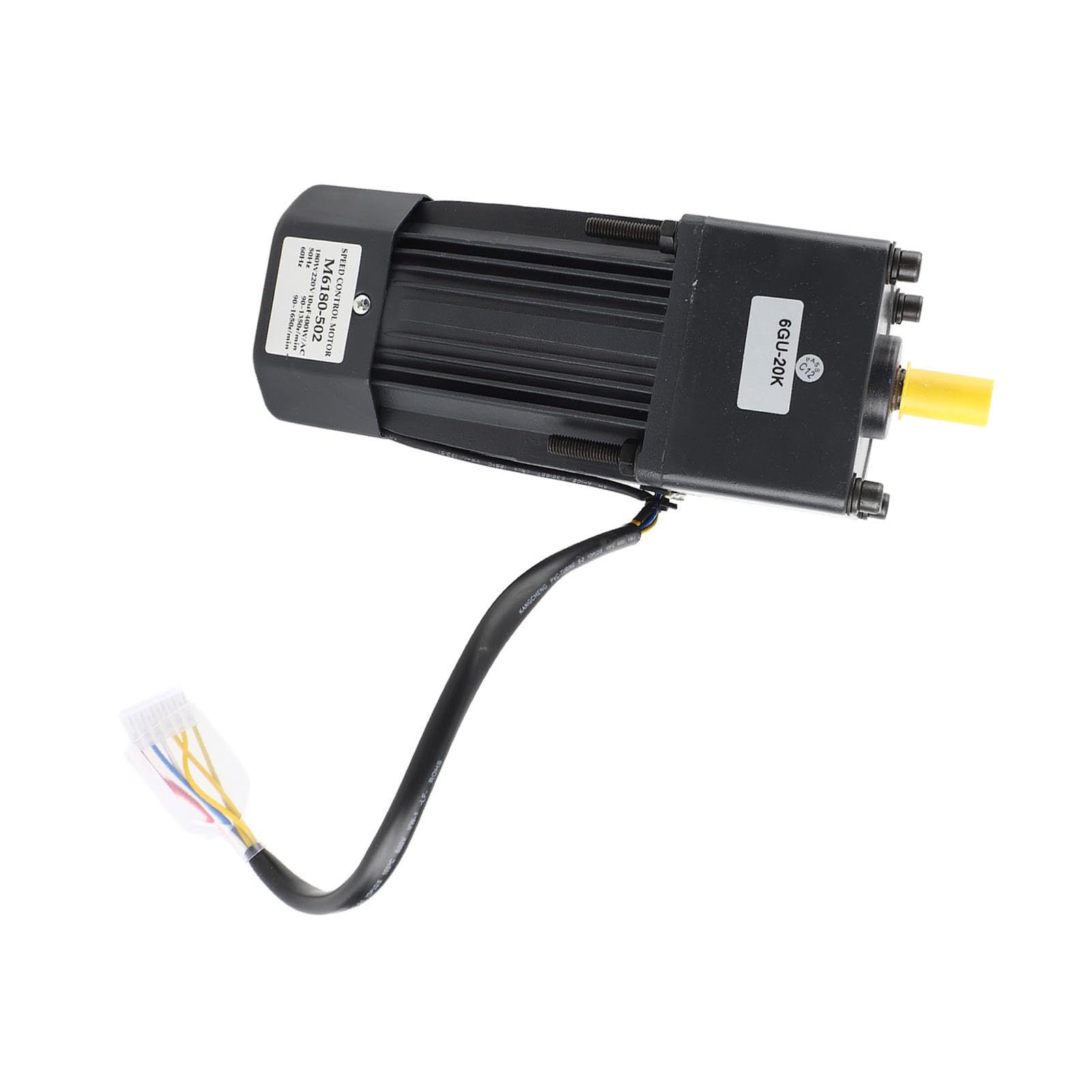 M6180-502 Motoriduttore con Riduttore da 180 W, Motore Reversibile CW/CCW a velocità Regolabile 220 V CA con Ventola di Raffreddamento in Alluminio per 10K-100K (Rapporto di riduzione 20k)