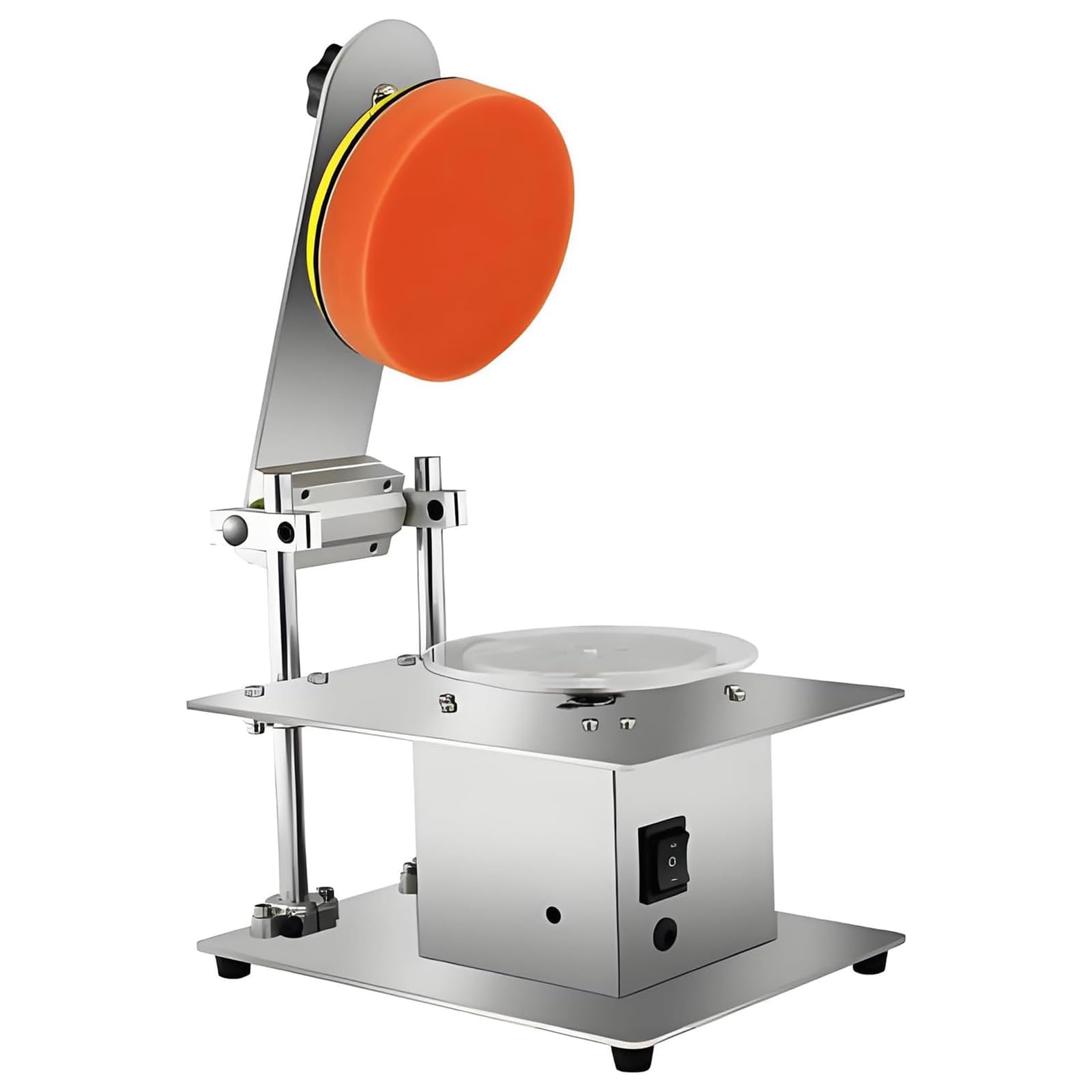 Macchina per La Pulizia E La Riparazione di Dvd/CD, Lucidatrice Semiautomatica per Dischi, con 2 Cotoni Lucidanti, 7 velocità Regolabili - Max 6000 Giri/min