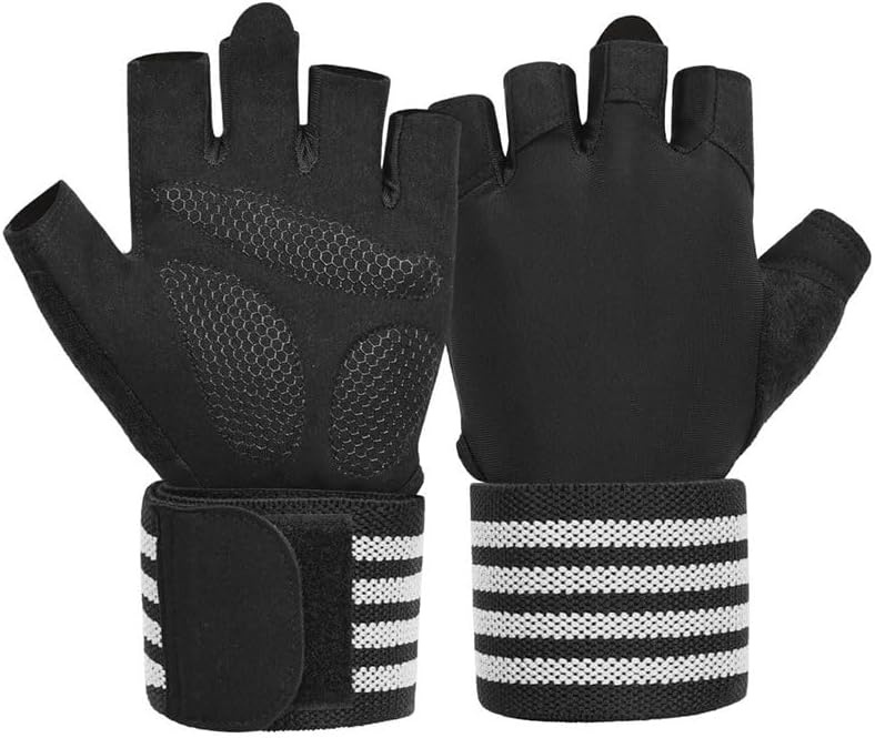Power Training Fitness Nylon Gloves Prevent Calluses Half Finger Wrist Guard Integrated