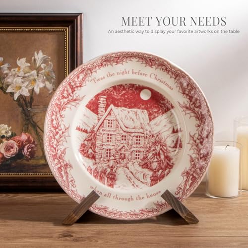 ANBOXIT Plate Stand for Display - 6.5 Inch Plate Holder Display Stand, Wooden Picture Frame Holder, Decorative Table Top Easels