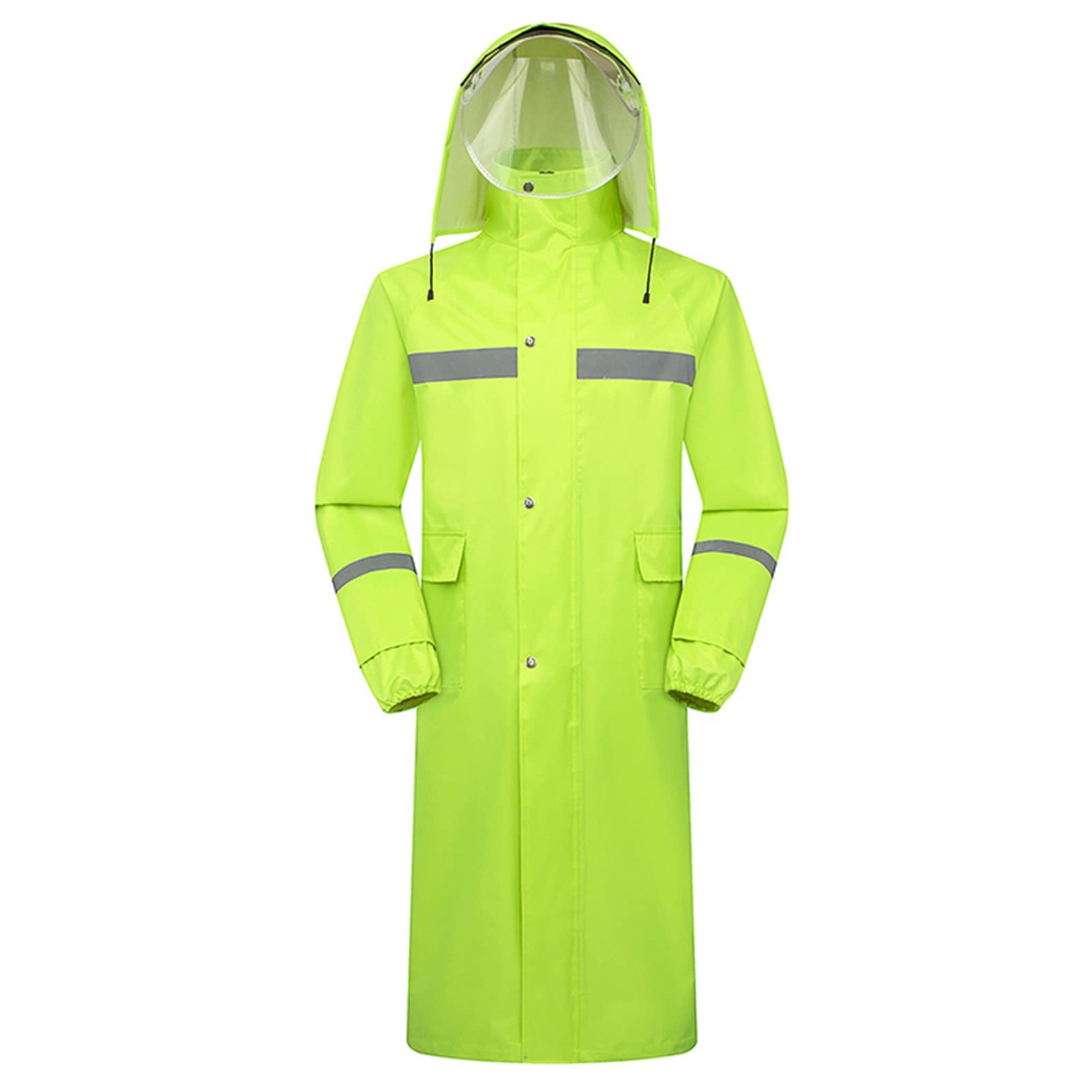 Cappotto a Pioggia Lunga Riutilizzabile Poncho Impermeabile Poncho Poncho ad Alta visibilità Cappotto con Cappuccio Pioggia Giacca Giacca Giacca a Vento per Escursioni, Viaggio, Camping