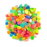 SEETOOOGAMES Glow in The Dark Rocks for Decoration,Mixd Color Luminous Plastic Pebble Stones-300PCS