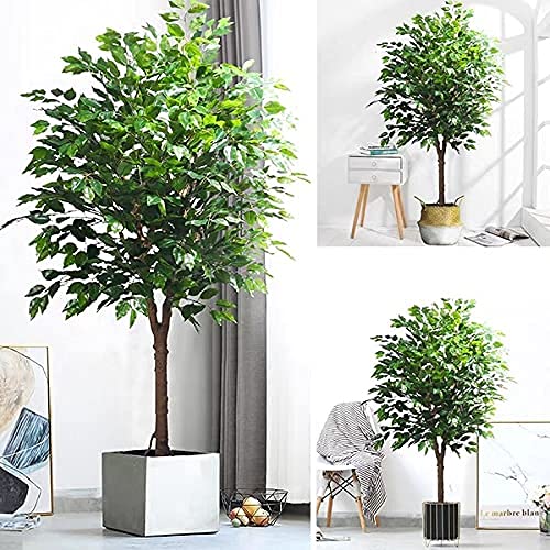Funornam 12Pcs Artificial Ficus Leaves Tree Branches, Faux Greenery Diy Wreath Wedding Arch Plant Sprays For Home Porch Décor(Green) #TOP3