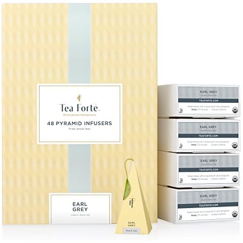 Tea Forte Earl Grey Black Tea Event Box, Bulk Pack of 48 Pyramid Infuser Tea Sachets for All Occasions Cover