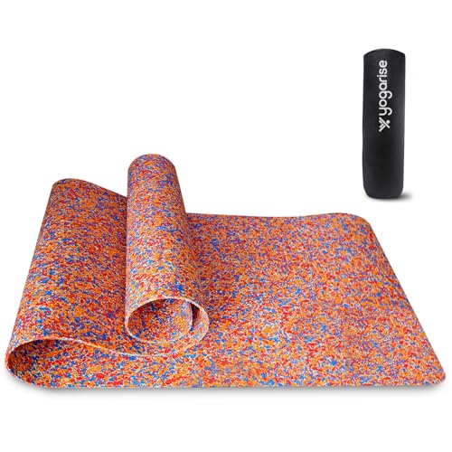Yogarise 6mm Anti-Skid Yoga Mat with Carry Bag, Eco-Friendly, Water-Resistant, Non-Toxic, Super Soft, Easy to Fold, Durable, Lightweight, Perfect for Yoga, Pilates, Gym & Outdoor Workouts (Marble)