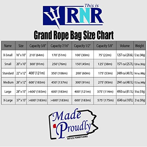 Rock-N-Rescue Grand Rope Bag, Premium Climbing Gear Storage Backpack, Heavy-Duty 1000D Nylon, Padded Shoulder Straps, Waterproof Design, Made in USA, Perfect for Mountaineering, X-Small, Black