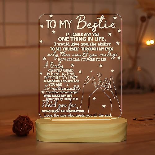 to My Bestie Gifts,3D Illusion Lamp I Love You Friends