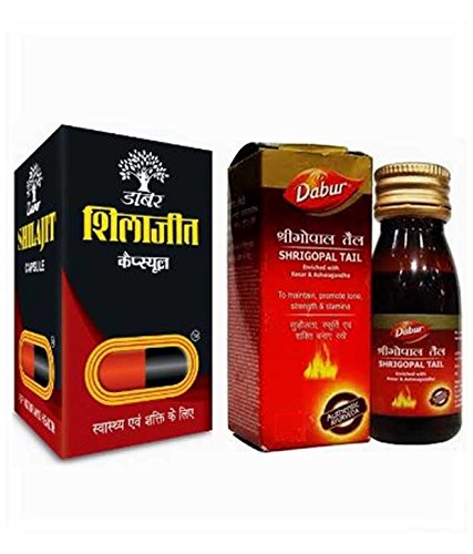 DABUR Combo Pack of Shrigopal Oil and Shilajit Capsule (50 Ml 100 Caps)-2 Packs