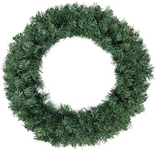 SALCAR 60cm Large Artificial Christmas Wreath for Front Door , 2ft Door Wreaths Bushy Pure Green 24inch Indoor/Outdoor Wall Garland Holiday Christmas Decoration