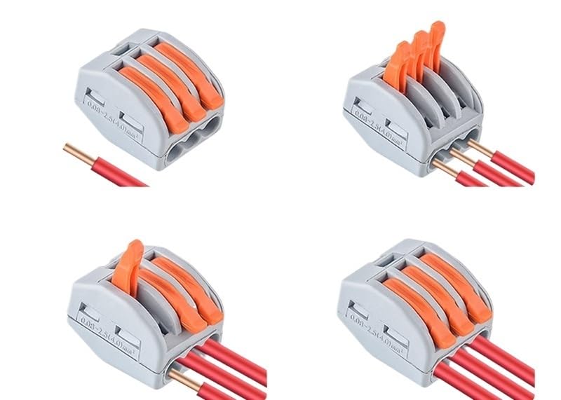 Mi ni Quick Lever Connector CMK41 Series Box Easy Electrical Compact Splicing Wiring Terminal(CMK413-10pcs)