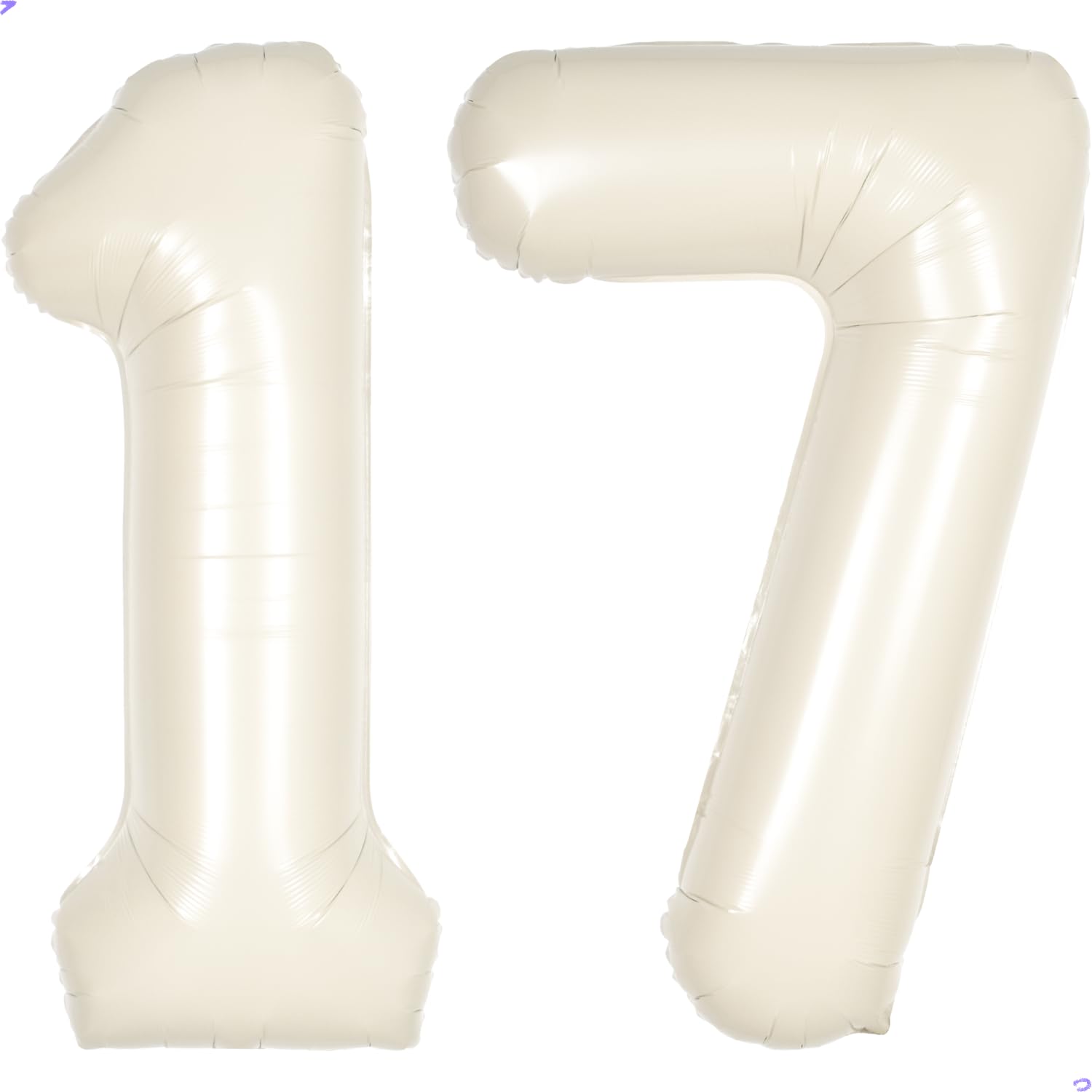Photo 1 of Cream White Number 17 71 Balloon for First Birthday Decorations,40 inch Huge Beige 17th 71th Birthday Balloons Foil 17 Balloon Birthday Party Decor, Anniversary, Party Favors, Supplies