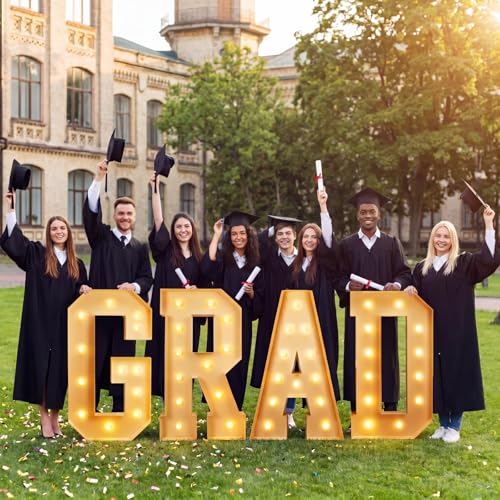 Aurelema Graduation Decorations 2026 4FT Grad Marquee Letters with Lights