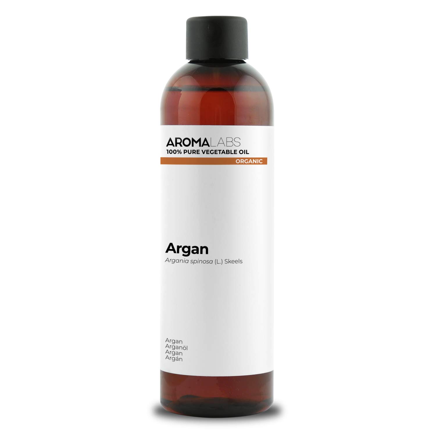 ORGÁNICO - Aceite vegetal Argán - 250mL - 100% Puro, Natural, Prensado en frío y Certificado Cosmos - AROMA LABS (Marca Francesa)