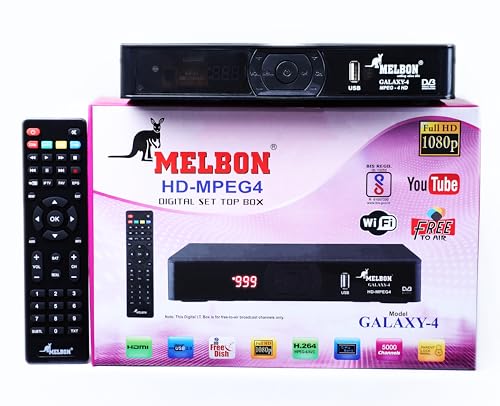 Image of Melbonn Galaxy-4 HD-MPEG4 Digital Set TOP Box get Life time Free Channels No Monthly Charges(Black)