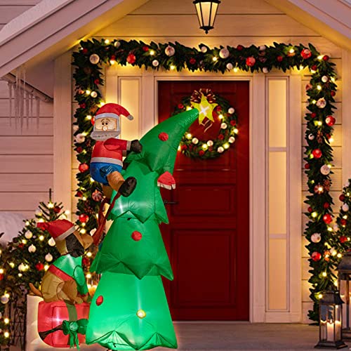Hioasis 7 FT Christmas Inflatable Decorations - Outdoor Inflatables with Santa Claus Christmas Tree and Dog- Party Decoration for Indoor&Outdoor Courtyards Suitable for Christmas/Party/Yard by Hioasis - Image 3
