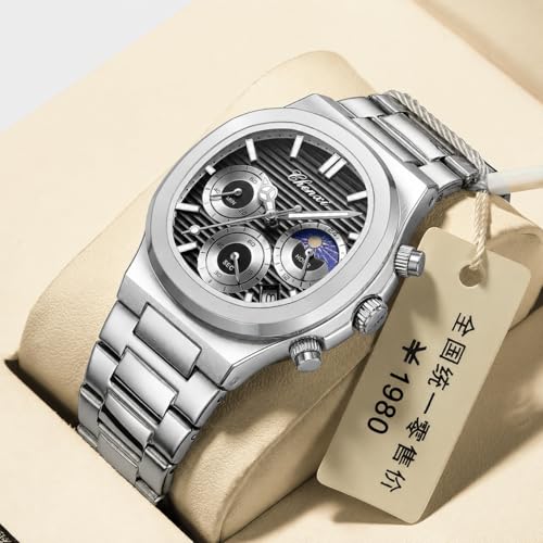 Image of Gosasa Fashion Men's Watches Date Business Watch Stainless Steel Luxury Style Luminous Quartz Waterproof Analog Display Male Wristwatch
