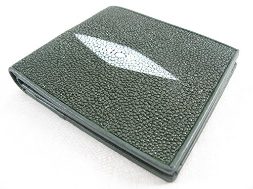 Genuine Stingray Shagreen Skin Leather Bifold Wallet