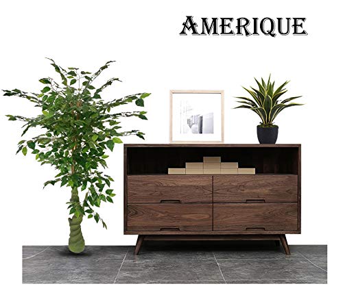 Amerique 63", Gorgeous 5.3' Ficus Capensia Artificial Tree Silk Plant With Standable Trunk, Uv Protection, Feel Real Technology, Super Quality, Green #TOP2