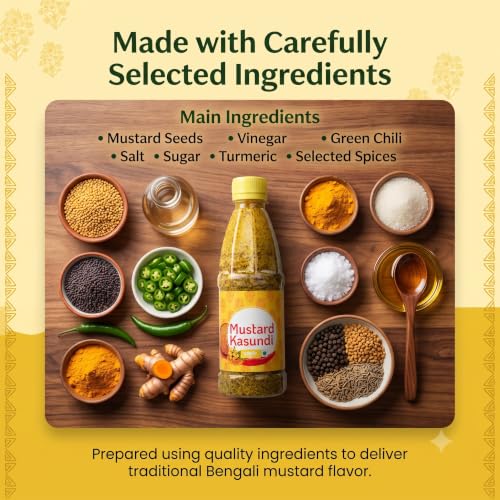 Image of KVD Collection Original Bengali Kasundi Mustard Sauce | No Preservatives | Authentic Bangla Flavor | 300gram