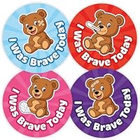 Pack of 144 Teddy Bear Bravery Stickers For Children (30mm) Bravery Reward Stickers For Teachers, Doctors, Nurses, Dentists, MyClassroom