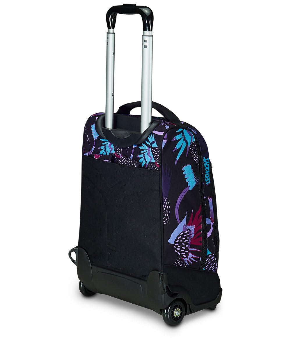 Mitama Trolley DR Scuola Purple Bloom,Con Mega Scomparto e Doppia Maniglia, Nero e Viola, Scuola Elementare e Tempo Libero, Bambina Ragazza