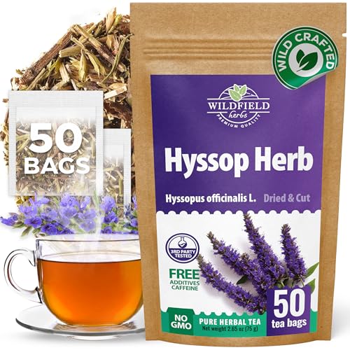 Image of 50 Bags Hyssop Dried Herb Hyssop Tea Herbal (Hyssopus Officinalis) - 50 Count 1.5 g Tea Bag Herb Hyssops Hissop Hysopp Hisopo