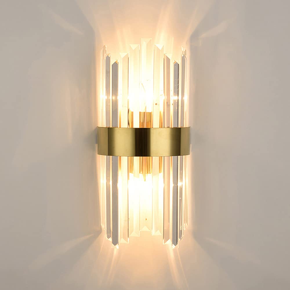 KBUUKYYXouy Crystal Wall Lamp Postmodern Sumptuous 2 Lights d Wall Mount Light Fixtures E12/E14 Wall Sconces for Home Bedroom Living Room Indoor Bathroom Hallway Entryway Hotel Restaurant